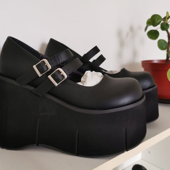 Demonia ''Kera-08'', Women 7, Black Vegan Leather - Picture 3 of 5